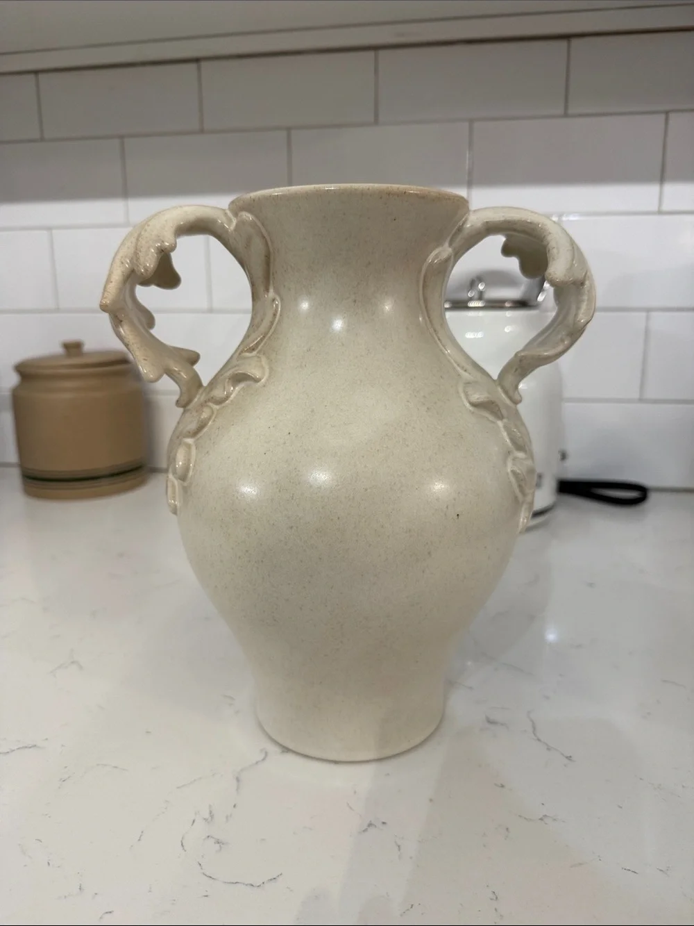 ✨ NEW STUDIO MCGEE tall botanical handle ceramic vase